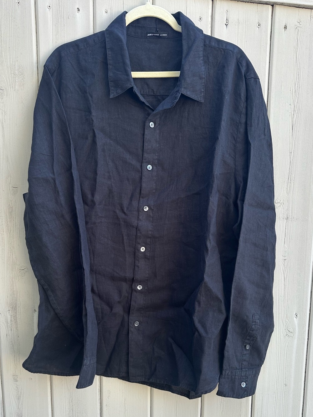 James Perse Black Linen button up size 4/XL blackNWT